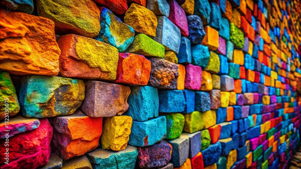 Aufkleber vibrant and textured colorful concrete stone wall perfect for background use in various creative pro