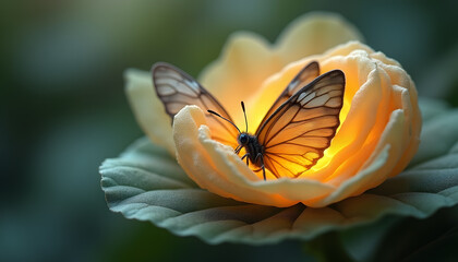 Butterfly Emerging from a Cocoon with Soft Radiance