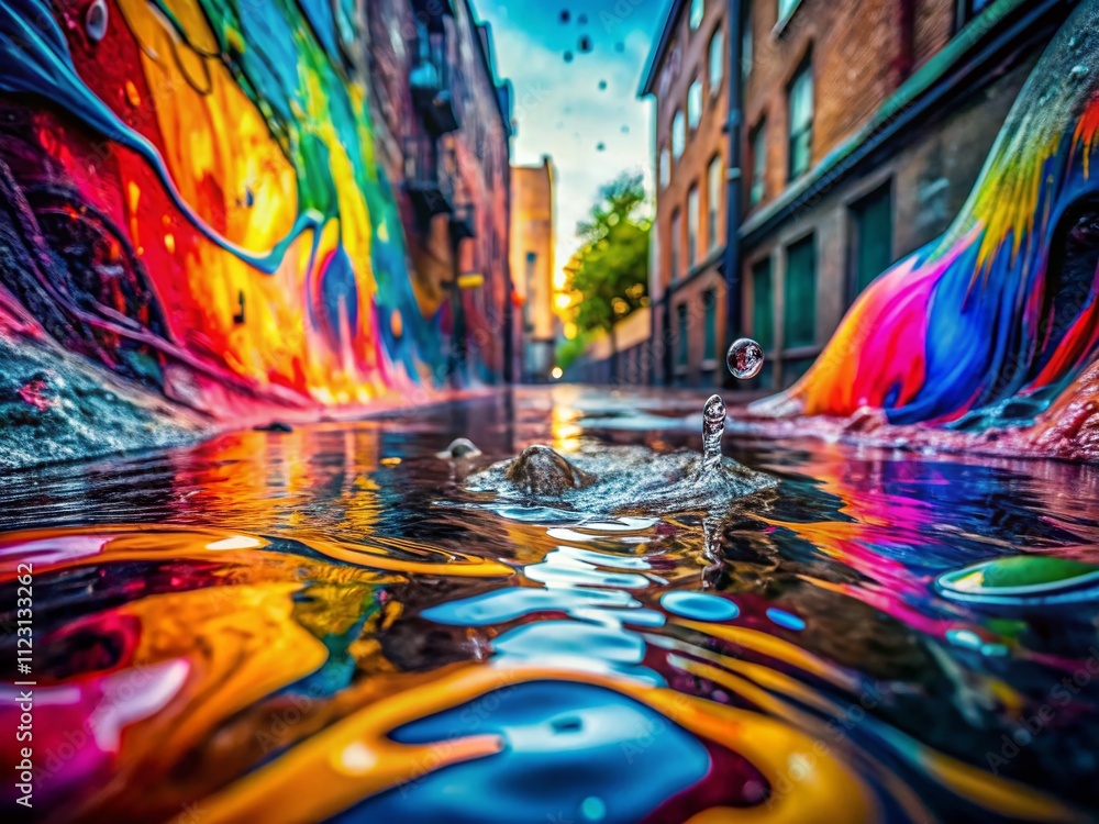 Poster Vibrant Colored Liquid Background for Urban Exploration Photography Creating a Dynamic Atmosphere in Modern Settings and Abstract Art Spaces with Fluid Motion and Color Blends