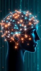 Obraz premium AI Neural Network Head