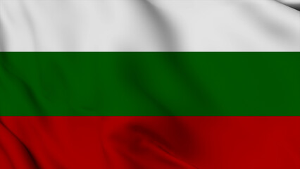 Fototapeta premium Bulgaria Realistic waving flag background. Bulgaria Independence Day flag icon. Seamless looping animation render image. Waving colorful realistic my country flag graphics photos.