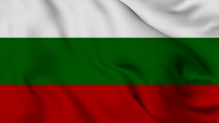 Obraz premium Bulgaria Realistic waving flag background. Bulgaria Independence Day flag icon. Seamless looping animation render image. Waving colorful realistic my country flag graphics photos.