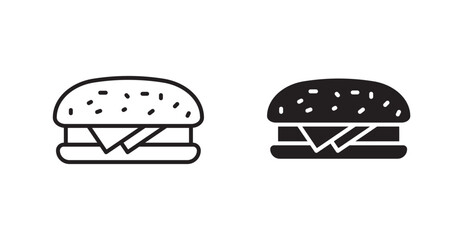 Sandwich flat simple vector symbols illustration.