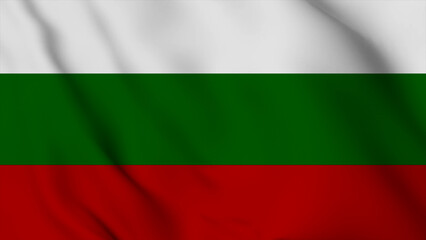 Fototapeta premium Bulgaria Realistic waving flag background. Bulgaria Independence Day flag icon. Seamless looping animation render image. Waving colorful realistic my country flag graphics photos.