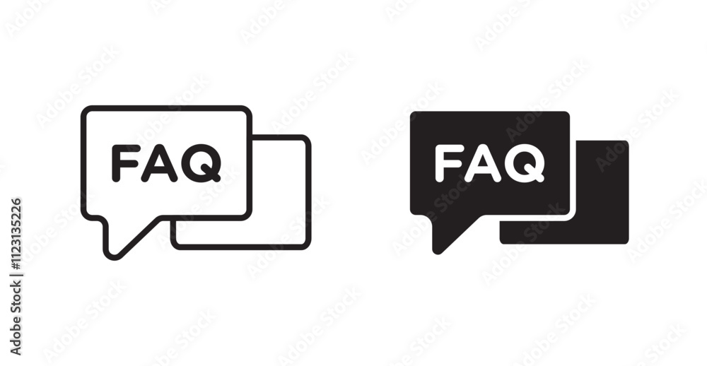 Poster faq flat simple vector symbols illustration.