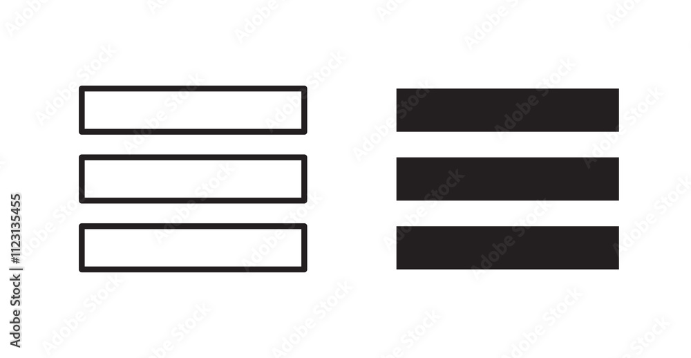 Poster hamburger menu flat simple vector symbols illustration.