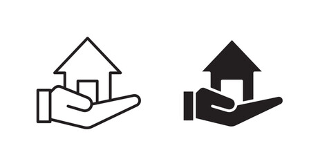 Real estate flat simple vector symbols illustration.