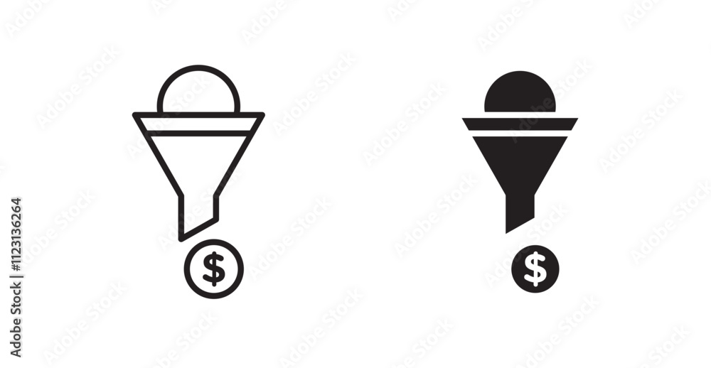 Poster lead conversion flat simple vector symbols illustration.