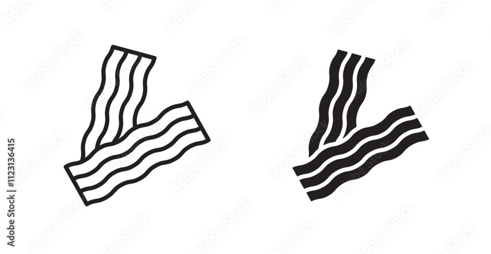 Aufkleber bacon flat simple vector symbols illustration.