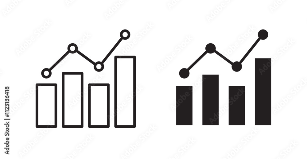 Aufkleber statistics flat simple vector symbols illustration.
