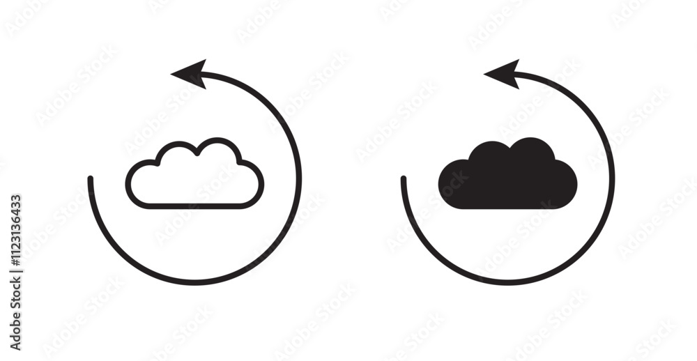 Poster backup flat simple vector symbols illustration.