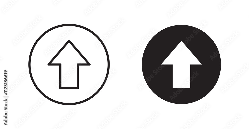 Aufkleber upload arrow flat simple vector symbols illustration.