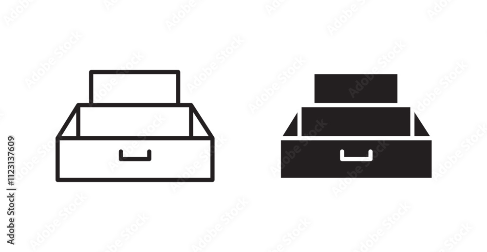 Poster archive flat simple vector symbols illustration.