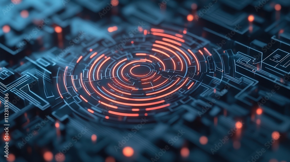 Poster Abstract Digital Circuit Background with Glowing Lines and Nodes Representing Technology and Innovation in a Futuristic Environment