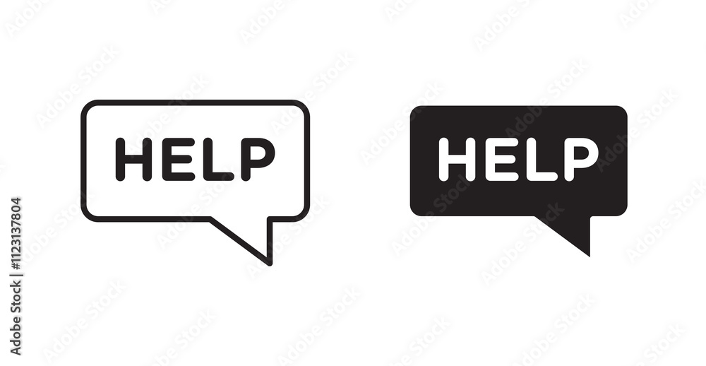 Aufkleber Help flat simple vector symbols illustration.