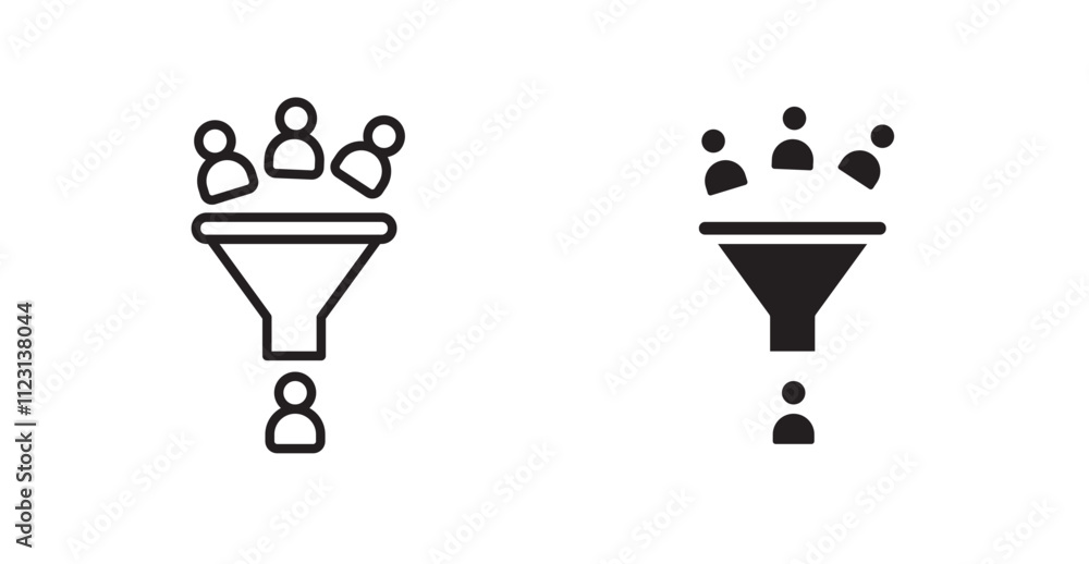 Poster sales conversion flat simple vector symbols illustration.