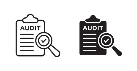 Audit flat simple vector symbols illustration.
