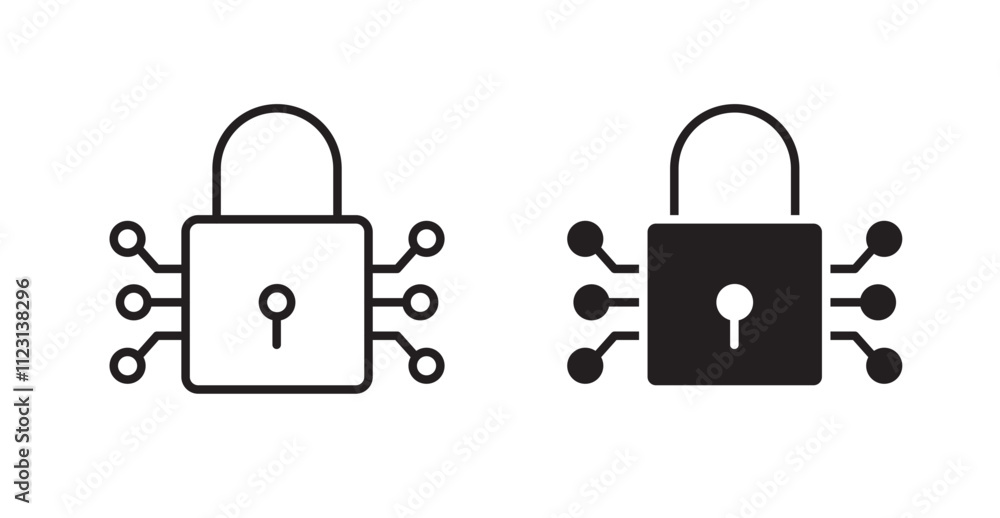Aufkleber encryption flat simple vector symbols illustration.