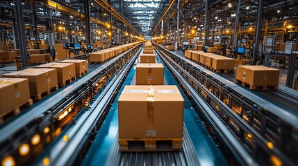 Aerial View of Industrial Factory with Packages
