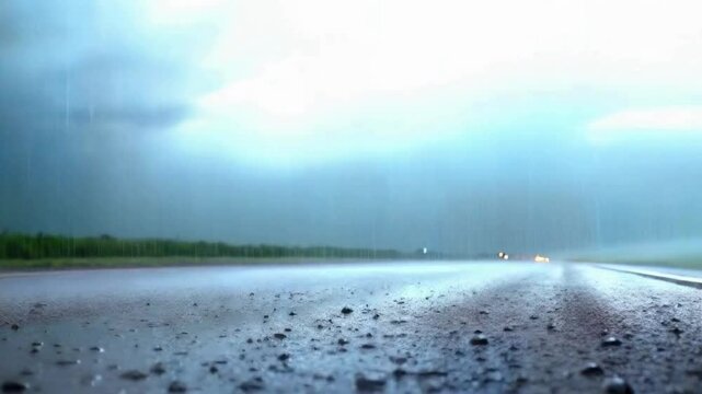 Thunderstorm approaching with frequent lightning