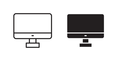 Desktop flat simple vector symbols illustration.