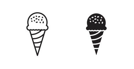 Ice cream cone flat simple vector symbols illustration.
