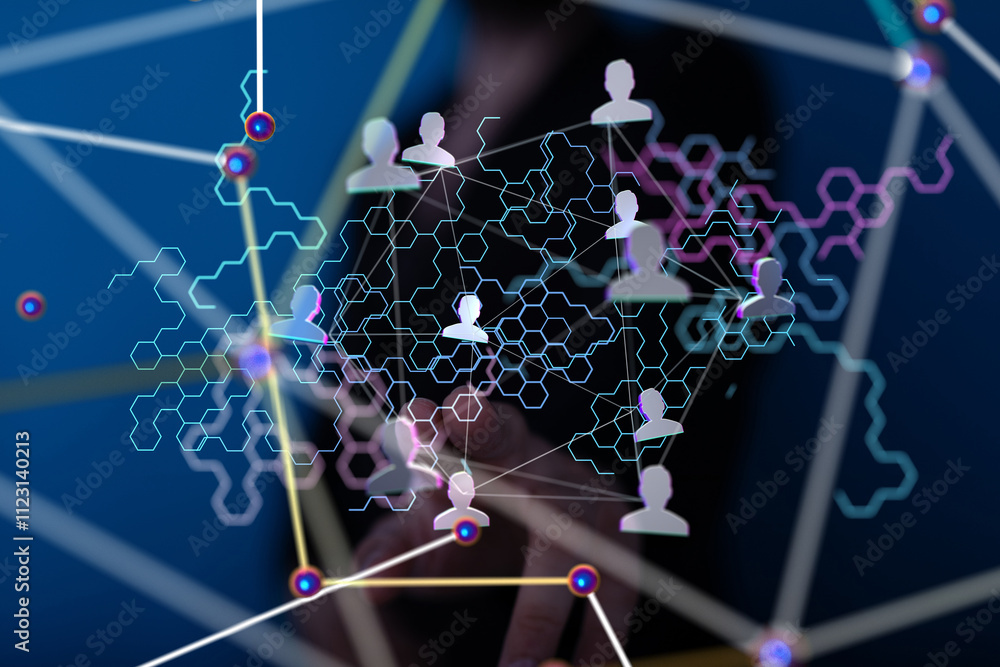 Aufkleber communication network digital group connect
