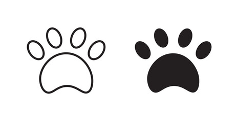 Paw flat simple vector symbols illustration.