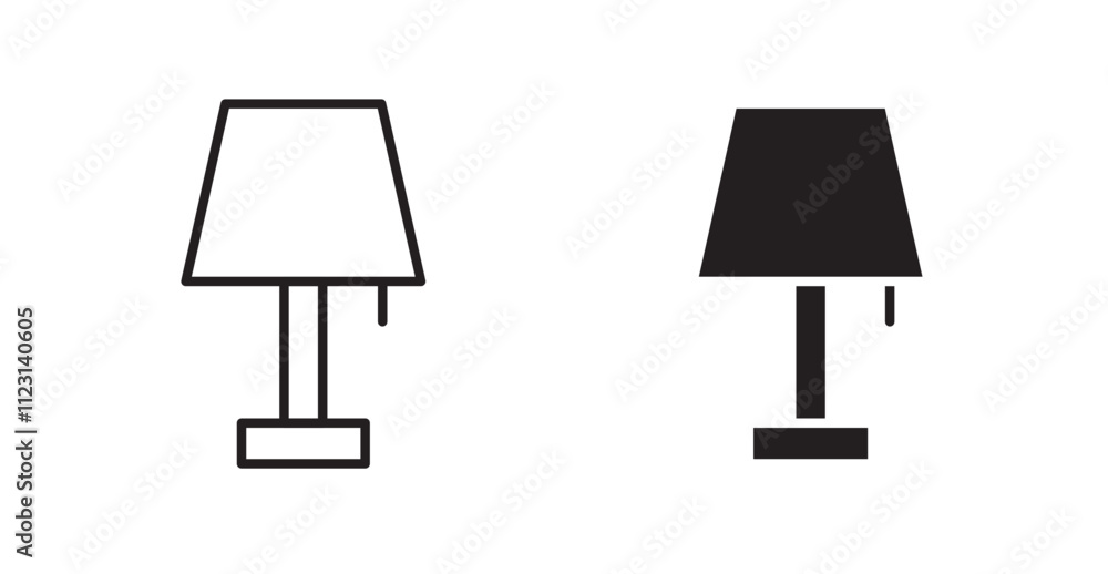Poster lamp flat simple vector symbols illustration.