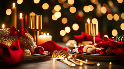 christmas dinner table setting