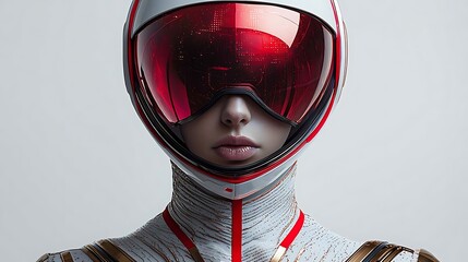 Astronaut in Red Visor: A solitary figure against a teal backdrop and Crimson Void: An astronaut's silent journey into the unknown depths of space