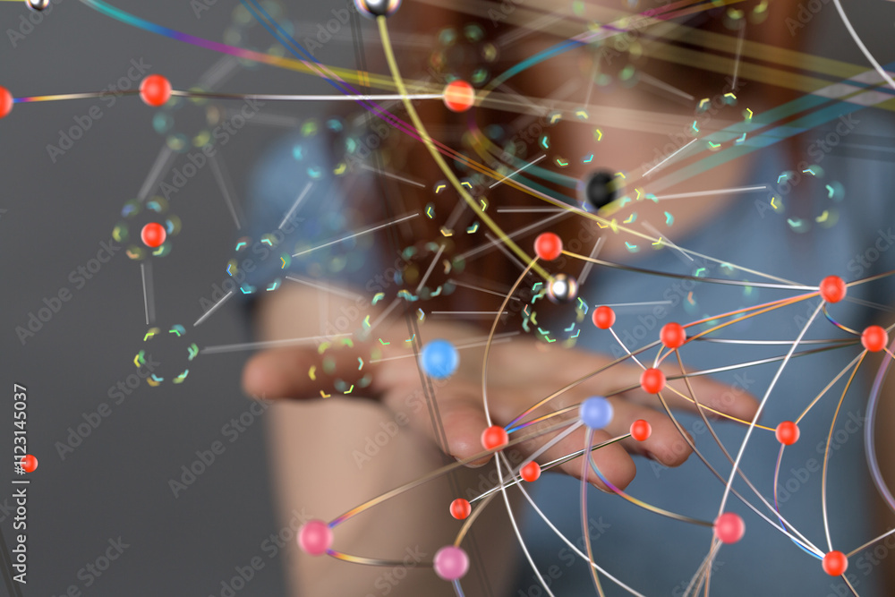 Aufkleber conference Digital Network and data concept 3d - 3d