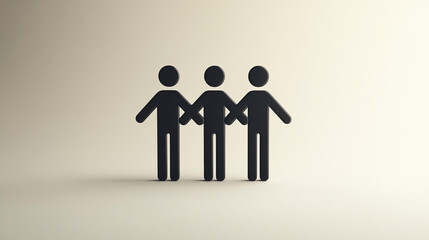 Sleek Unity Design with three Figures on Gradient Background
