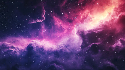 Obraz premium A close-up of a colorful nebula with intricate dust clouds and radiant stars embedded within.