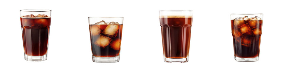 Freshly brewed cold brew coffee served in a clear glass cup on a wooden table  The chilled refreshing drink is a popular specialty coffee shop beverage with a smooth bold flavor and gourmet appeal