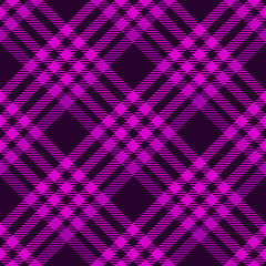 Plaid seamless pattern diagonal intersecting pink and purple lines