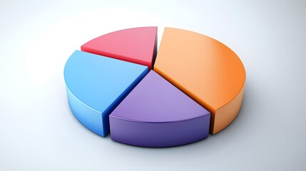 Fototapeta premium A dynamic 3D pie chart with rotating sections, each representing a classification group.