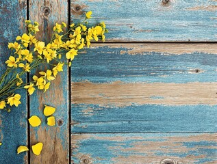 Fototapeta premium flowers on wooden background