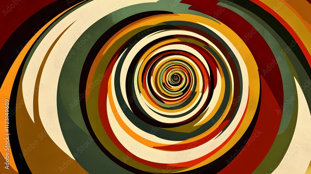Aufkleber Abstract concentric circles in earth tones representing segmentation in a clean layout.