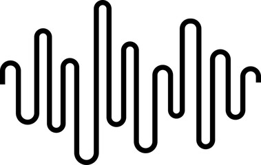 Fototapeta premium Line wave music sound noise audio frequency icon signal podcast radio soundwave waveform volume art hand. Wave, Frequency, Acoustic line music logo recording voice wave doodle sketch abstract.