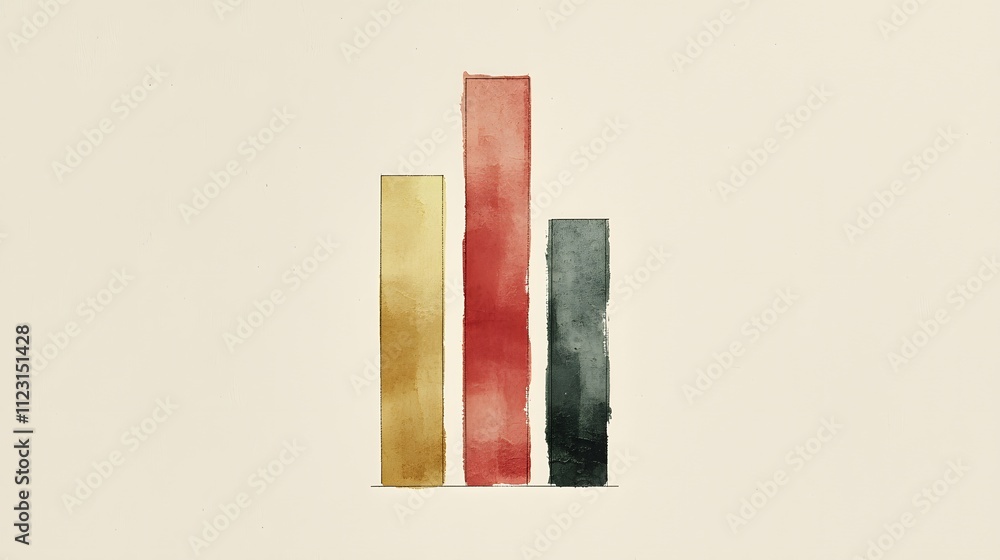 Fototapete a simple bar graph in muted shades with distinct classifications highlighted.