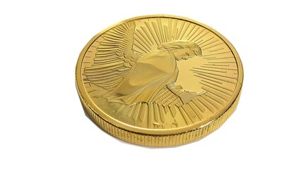 gold dollar coin isolated on white background , png format