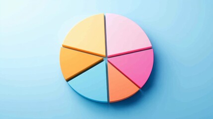 Obraz premium Vibrant Colorful Pie Chart Segments on Blue Background