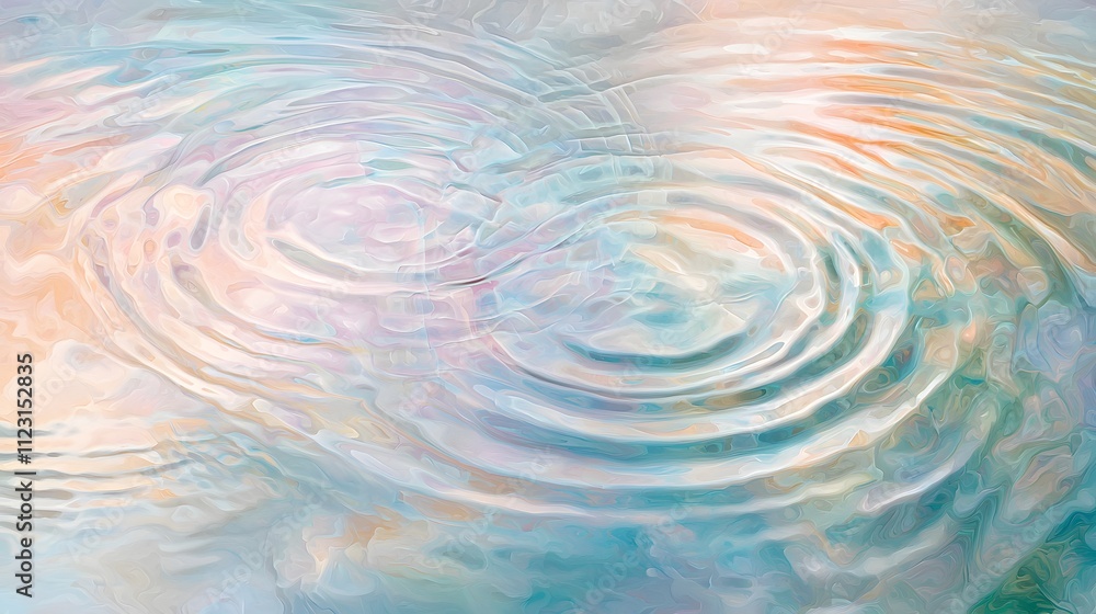 Aufkleber an artistic pattern of digital ripples in soft pastel tones, symbolizing seamless digital integratio