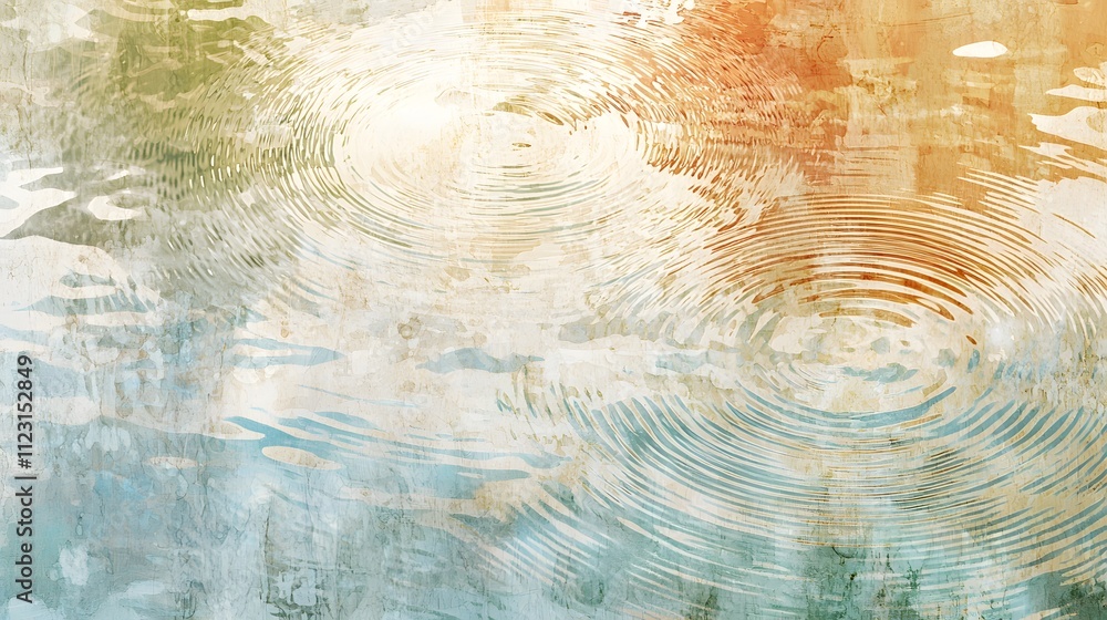 Poster An artistic pattern of digital ripples in soft pastel tones, symbolizing seamless digital integration.