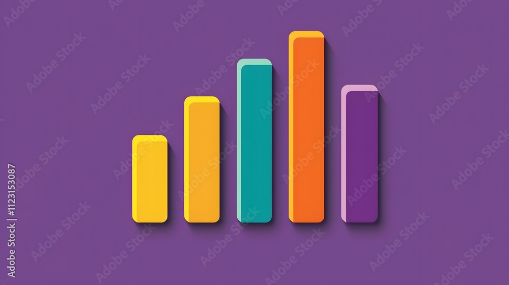 Leinwandbilder a bar graph with segmented sections highlighted in vibrant colors, indicating different categories.