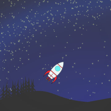 rocket in sky