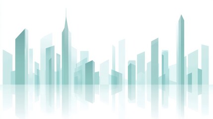 Obraz premium Conceptual design of a futuristic city skyline aerial minimalist urban landscape art