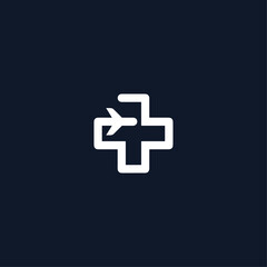 Obraz premium Travel doctor logo icon flat vector design