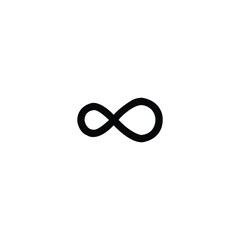 Infinity sign icon on white background.